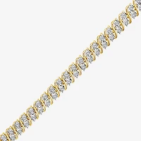 (I1/ I) Womens 1 CT. T.W. Lab Grown White Diamond 14K Gold Over Silver 7.5 Inch Tennis Bracelet