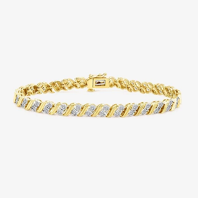 (I / I1-I2) Womens 1 CT. T.W. Lab Grown White Diamond Sterling Silver 7.25 Inch Tennis Bracelet