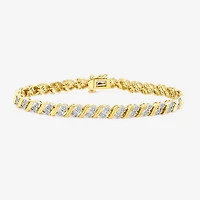 (I / I1-I2) Womens 1 CT. T.W. Lab Grown White Diamond Sterling Silver 7.25 Inch Tennis Bracelet