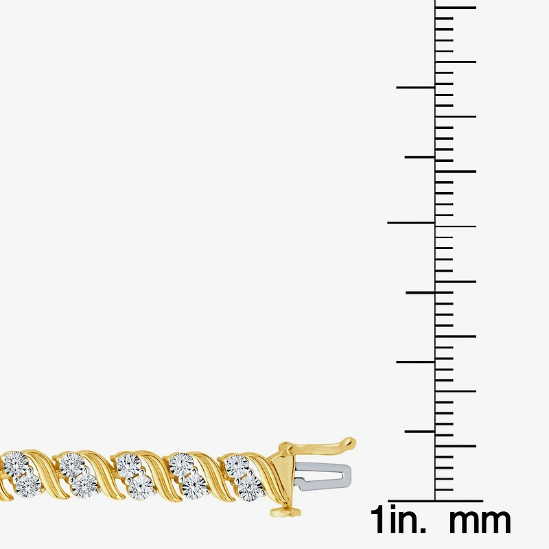 (I / I1-I2) Womens 1 CT. T.W. Lab Grown White Diamond Sterling Silver 7.25 Inch Tennis Bracelet