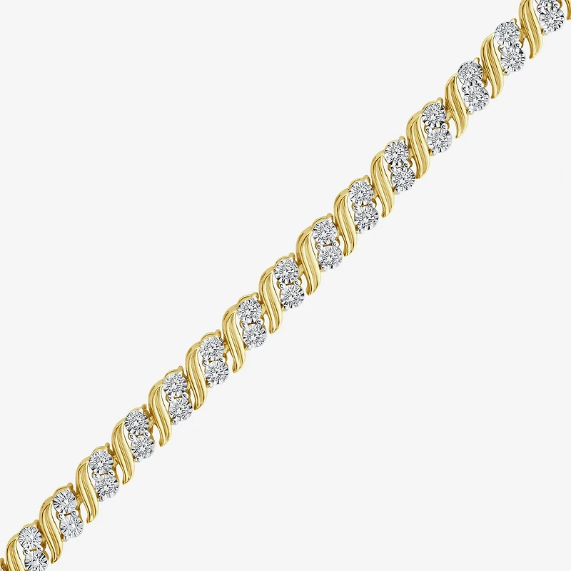 (I / I1-I2) Womens 1 CT. T.W. Lab Grown White Diamond Sterling Silver 7.25 Inch Tennis Bracelet
