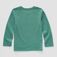 Okie Dokie Toddler & Little Boys Crew Neck Long Sleeve Regular Fit Graphic T-Shirt
