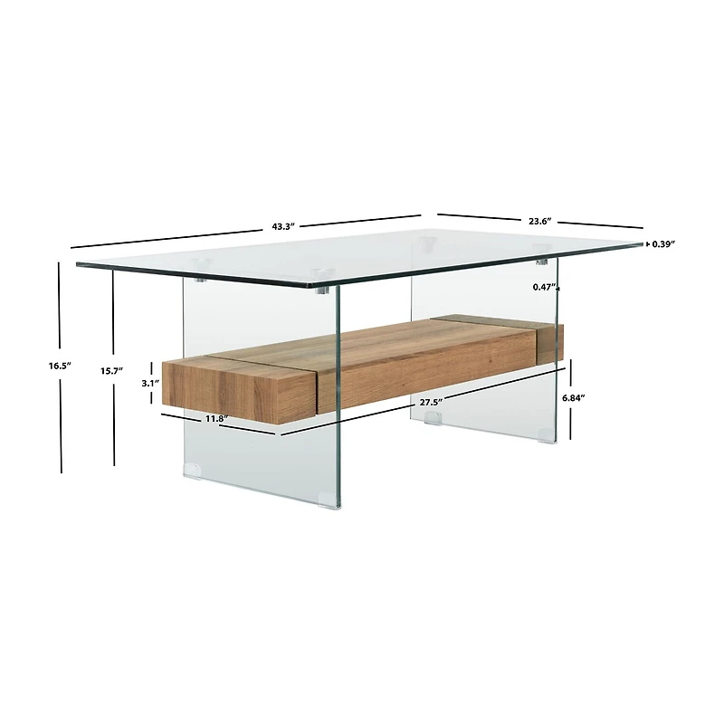 Safavieh Kayley Storage Glass Coffee Table