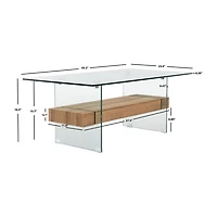 Safavieh Kayley Storage Glass Coffee Table