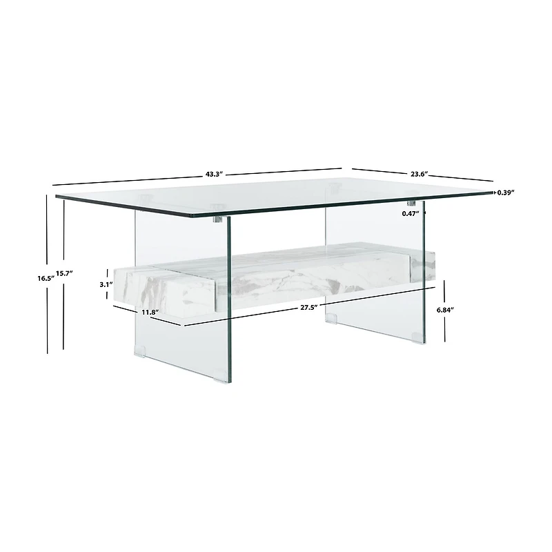 Safavieh Kayley Storage Glass Coffee Table