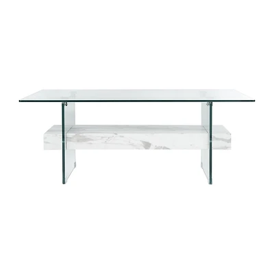Safavieh Kayley Storage Glass Coffee Table
