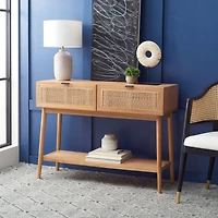 Safavieh Baisley Storage 2-Drawer Rattan Console Table