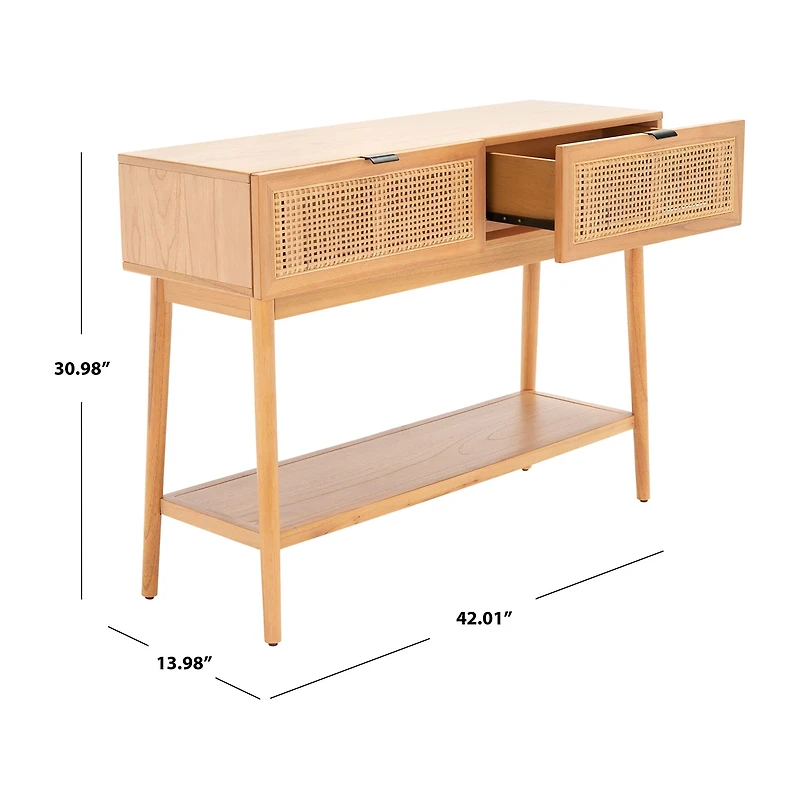 Safavieh Baisley Storage 2-Drawer Rattan Console Table