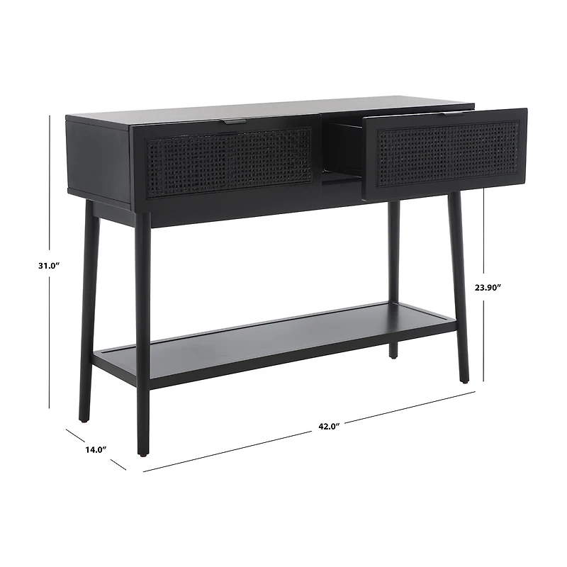 Safavieh Baisley Storage 2-Drawer Rattan Console Table