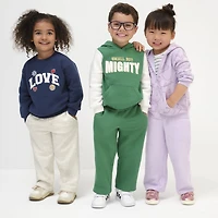 Okie Dokie Toddler & Little Girls Wide Leg Regular Fit Fleece Pull-On Pant