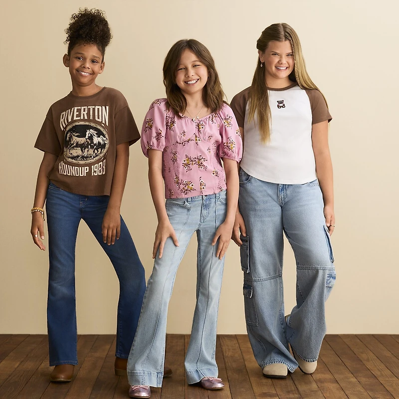 Thereabouts Little & Big Kid Girls Cargo Low Rise Loose Fit Jean