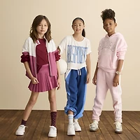 adidas Big Kid Girls Cuffed Mid Rise Regular Fit Fleece Jogger Pant
