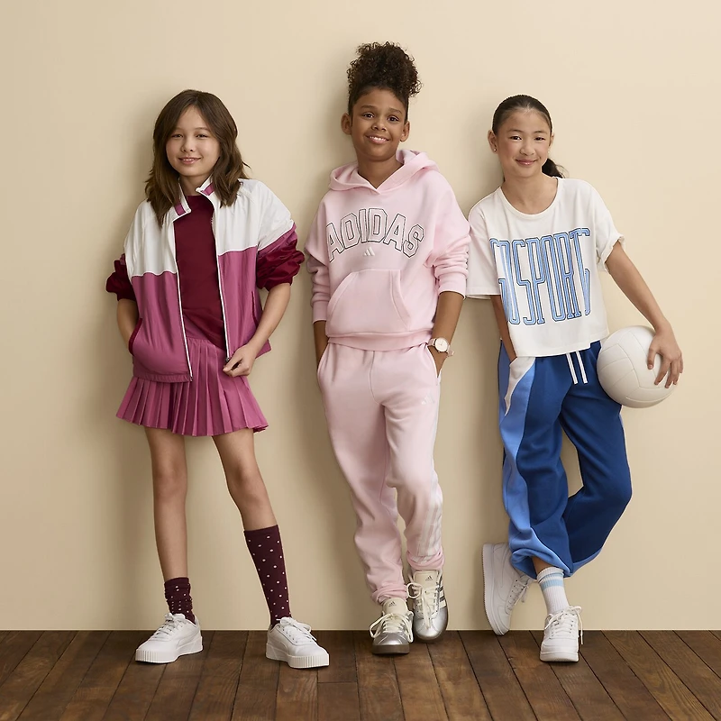 adidas Big Kid Girls Cuffed Mid Rise Regular Fit Fleece Jogger Pant