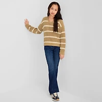 Thereabouts Little & Big Kid Girls V Neck Long Sleeve Pullover Sweater