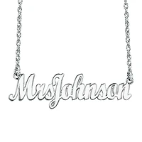 Personalized 14K Gold Over Sterling Silver "Mrs" Name Necklace