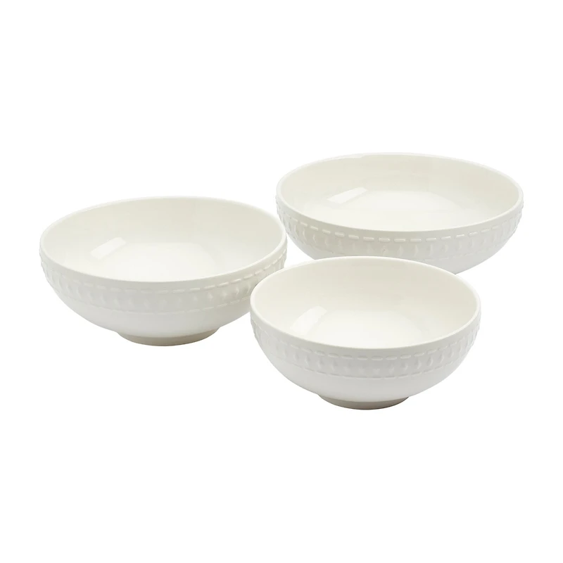 Tabletops Unlimited Bloom White 3-pc. Porcelain Dinnerware Set
