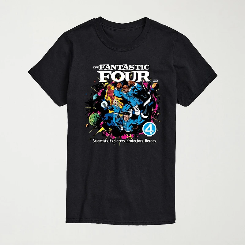 Mens Crew Neck Short Sleeve Regular Fit Marvel Graphic T-Shirt