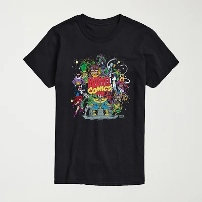 Mens Crew Neck Short Sleeve Regular Fit Marvel Big and Tall Graphic T-Shirt