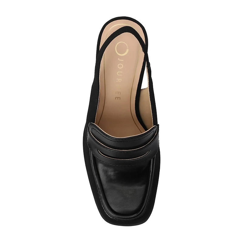 Journee Collection Henrika Womens Square Closed Toe Stacked Heel Pumps