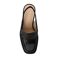 Journee Collection Henrika Womens Square Closed Toe Stacked Heel Pumps