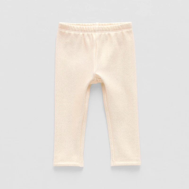 Okie Dokie Shimmer Baby Girls Fleece Skinny Full Length Leggings