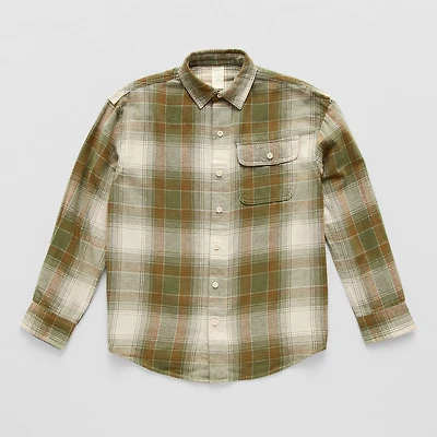 Thereabouts Little & Big Kid Boys Easy-on + Easy-off Long Sleeve Adaptive Regular Fit Flannel Shirt