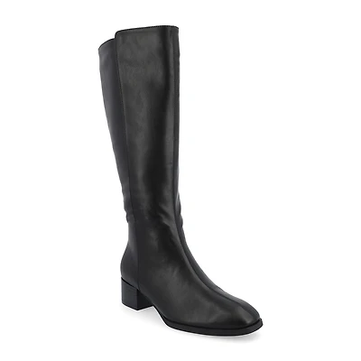 Journee Collection Womens Devri-Xwc Extra Wide Calf Stacked Heel Dress Boots