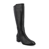 Journee Collection Womens Devri-Xwc Extra Wide Calf Stacked Heel Dress Boots