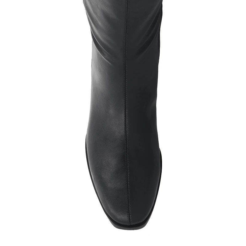 Journee Collection Womens Devri-Xwc Extra Wide Calf Stacked Heel Dress Boots
