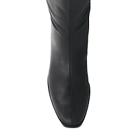 Journee Collection Womens Devri-Xwc Extra Wide Calf Stacked Heel Dress Boots
