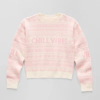 Thereabouts Little & Big Kid Girls Crew Neck Long Sleeve Pullover Sweater