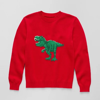 Thereabouts Little & Big Kid Boys Crew Neck Long Sleeve Pullover Sweater