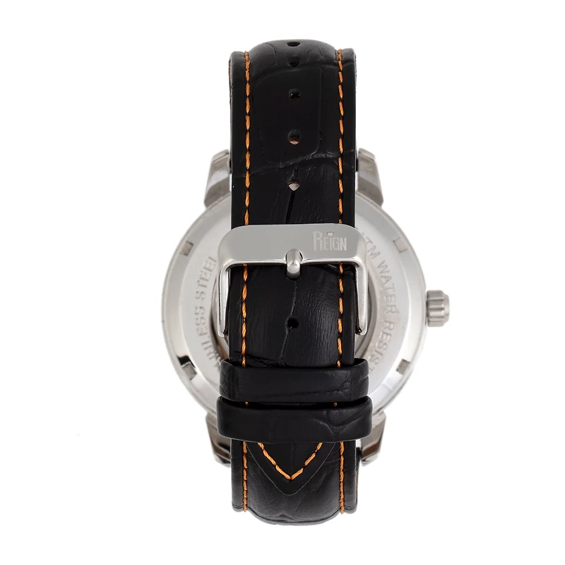 Reign Mens Automatic Black Leather Strap Watch Reirn5902