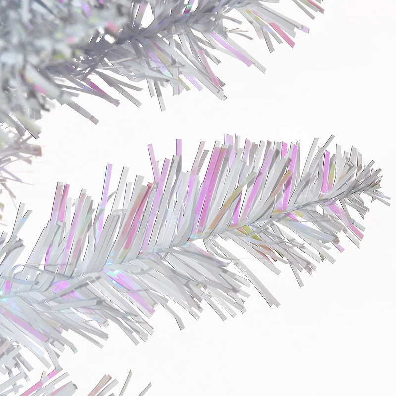 National Tree Co. White Iridescent Tinsel 6 Foot Christmas Tree