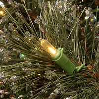 National Tree Co. Glittery Bristle Pine 3 Foot Pre-Lit Flocked Pine Christmas Tree