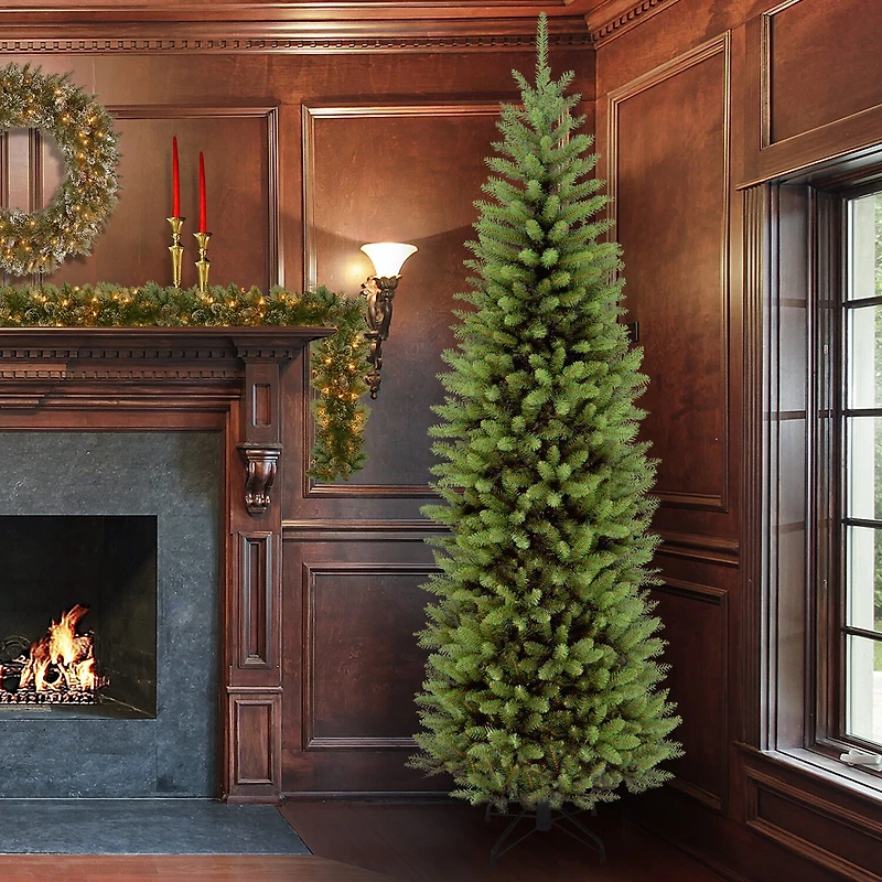 National Tree Co. 7 1/2 Foot Kingswood Fir Hinged Pencil Christmas Tree