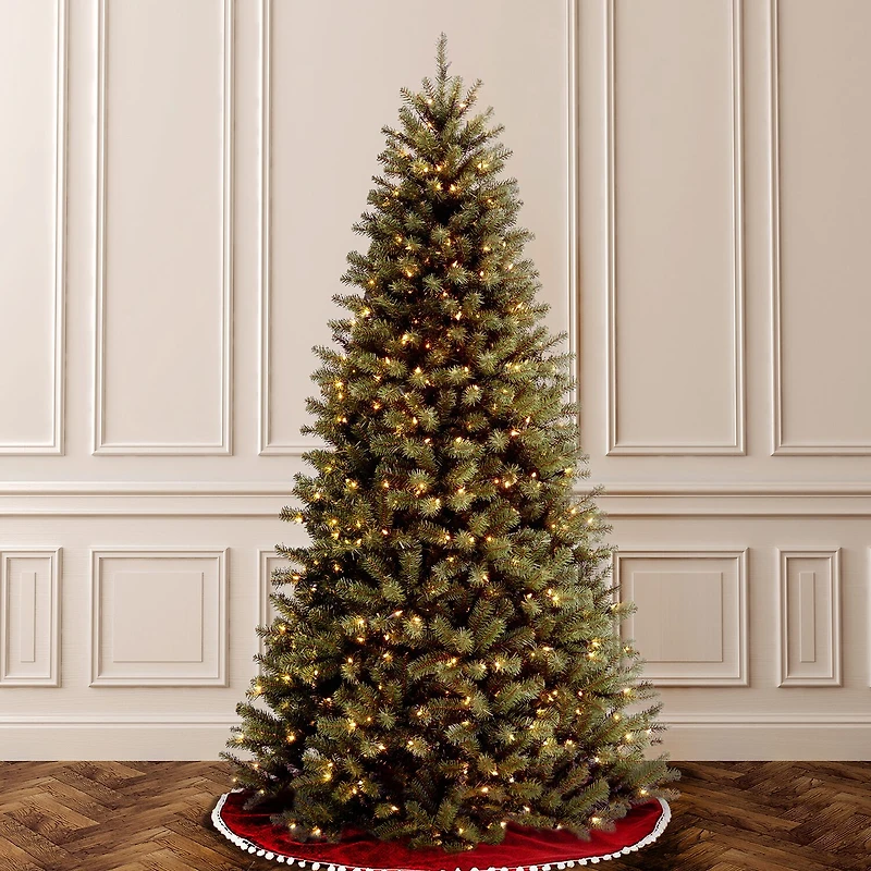 National Tree Co. North Valley Spruce Hinged 6 1/2 Foot Pre-Lit Spruce Christmas Tree