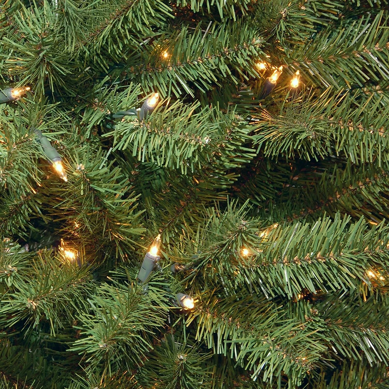National Tree Co. North Valley Spruce Hinged 6 1/2 Foot Pre-Lit Spruce Christmas Tree