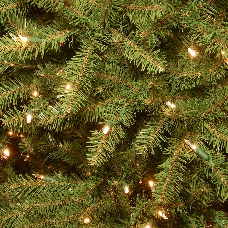 National Tree Co. Dunhill Fir Hinged 4 1/2 Foot Pre-Lit Fir Christmas Tree