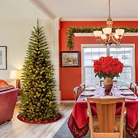 National Tree Co. Kingswood Fir Hinged Pencil 6 1/2 Foot Pre-Lit Fir Christmas Tree