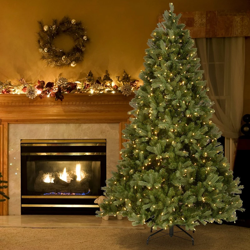 National Tree Co. Downswept Douglas Fir Hinged Foot Pre-Lit Fir Christmas Tree