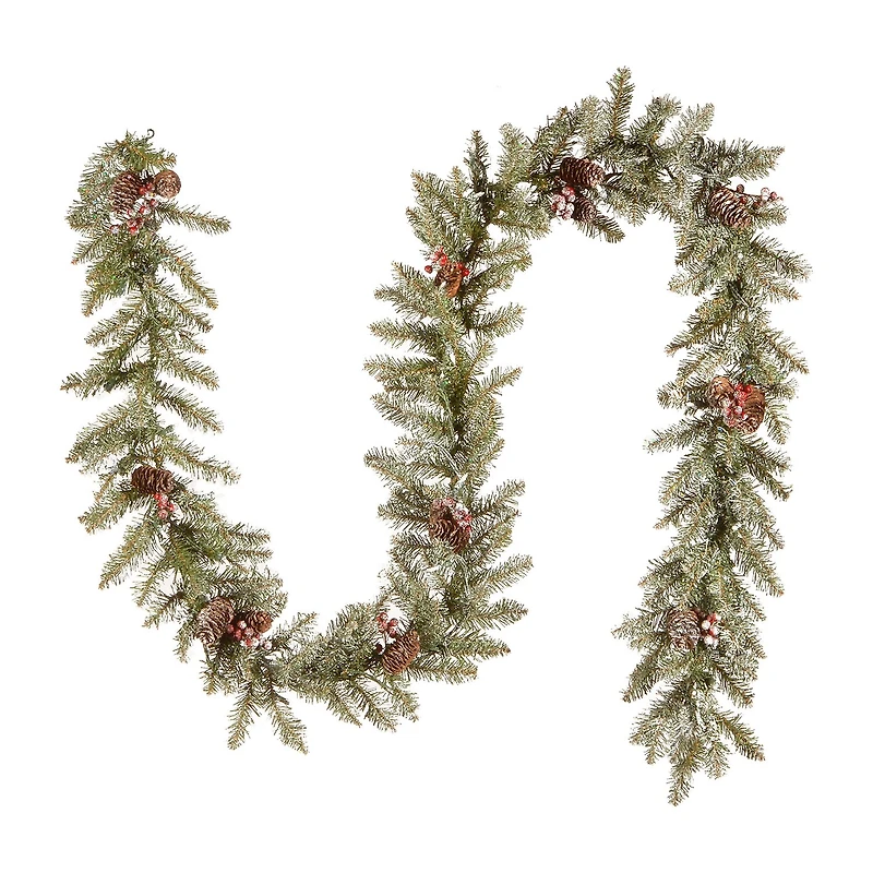 National Tree Co. Snow Splashed Dunhill Fir Christmas Indoor Outdoor Garland