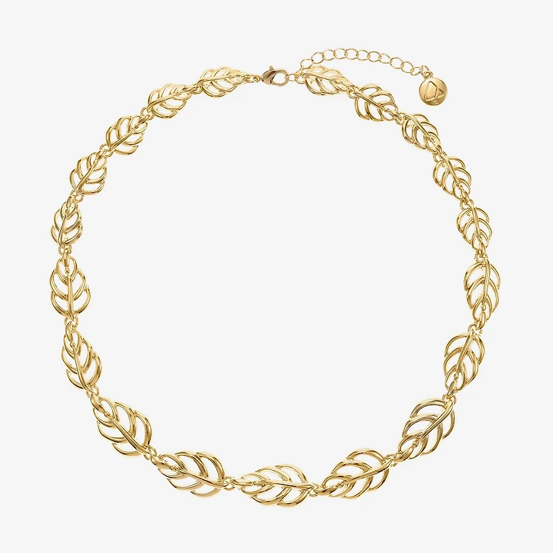 Liz Claiborne Leaf Womens 17 Inch Collar Necklace