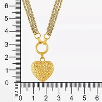 Womens 10K Gold Heart 17 Inch Pendant Necklace