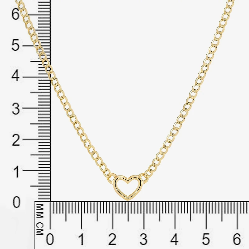 Gold Addiction Womens 14K Gold Heart 18 Inch Pendant Necklace