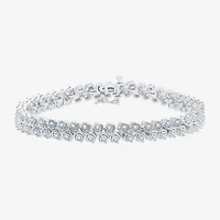 (H-I / I1) Womens 1 CT. T.W. Lab Grown White Diamond Sterling Silver 7.5 Inch Tennis Bracelet