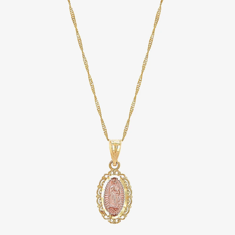 Our Lady Of Guadalupe / Nuestra Senora De Guadalupe Womens 14K Gold 14 Inch Pendant Necklace