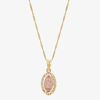 Our Lady Of Guadalupe / Nuestra Senora De Guadalupe Womens 14K Gold 14 Inch Pendant Necklace