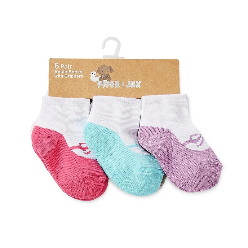 Piper & Jax Ballerina Baby Girls 6 Pair Crew Socks