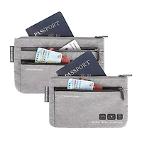 Travelon World Travel Essentials Set of 2 Currency and Passport Organizers